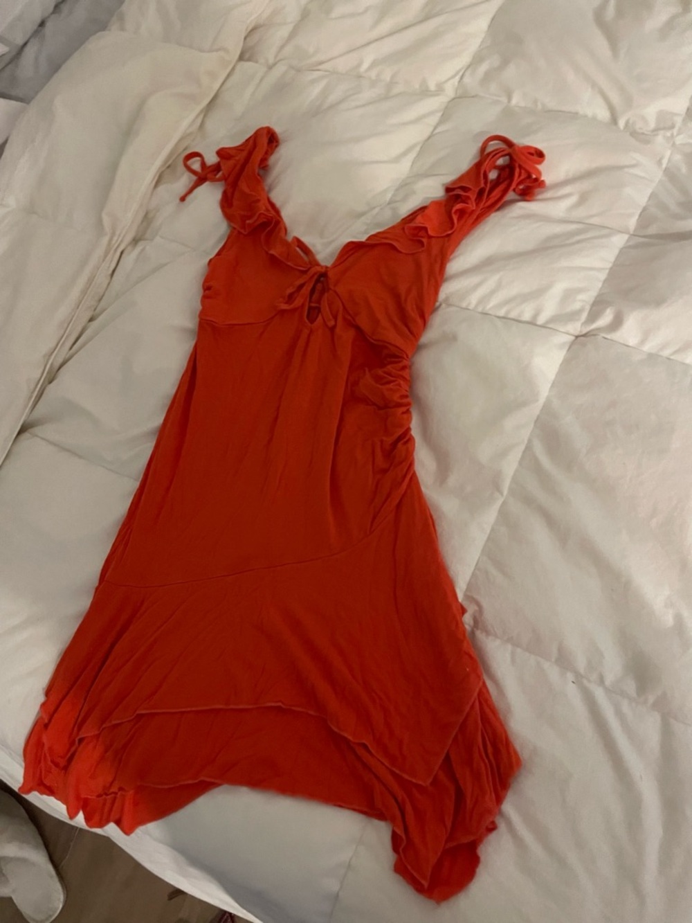 Target Bright Orange Mini Dress with Ruffle Straps